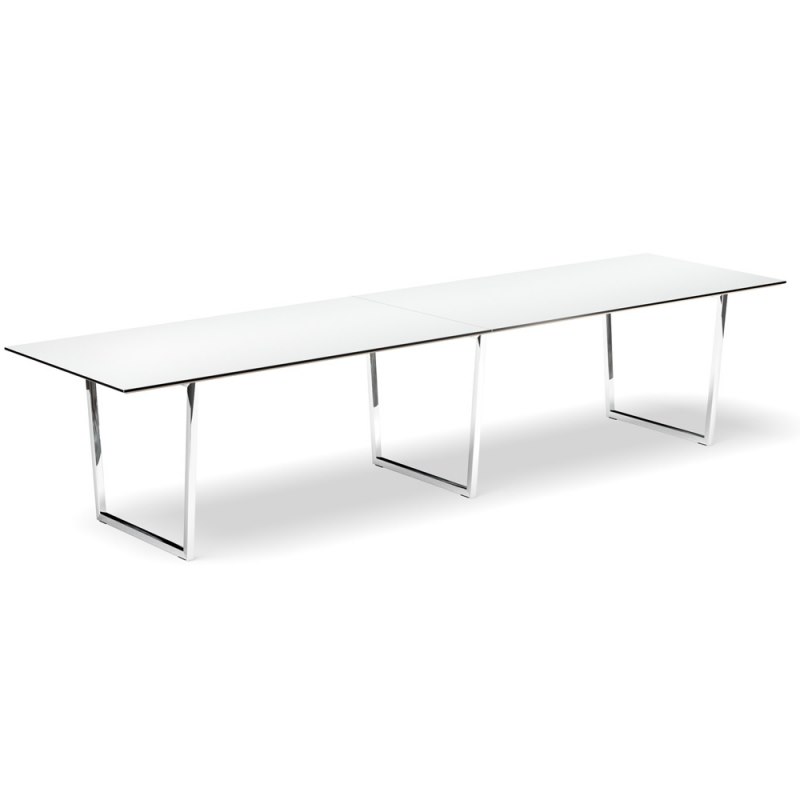 Konferensbord Framie, vit bordsskiva, 360 x 100, Silver