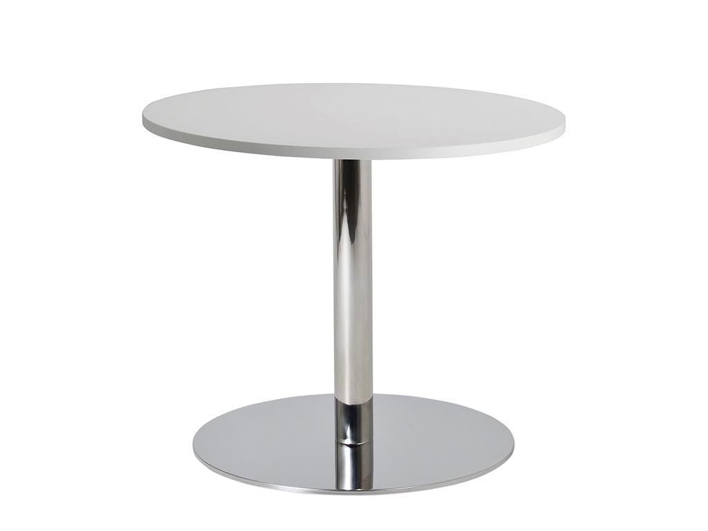 Komplett bord Toronto bordplate hvit laminat diameter 120 cm Høyde 72 cm