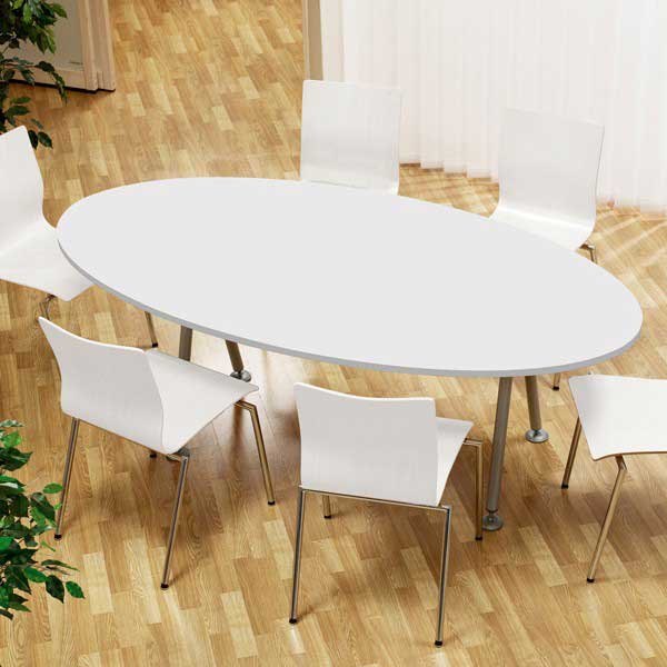 Konferensbord Consensus oval bordsskiva 200 x 120 cm Vit