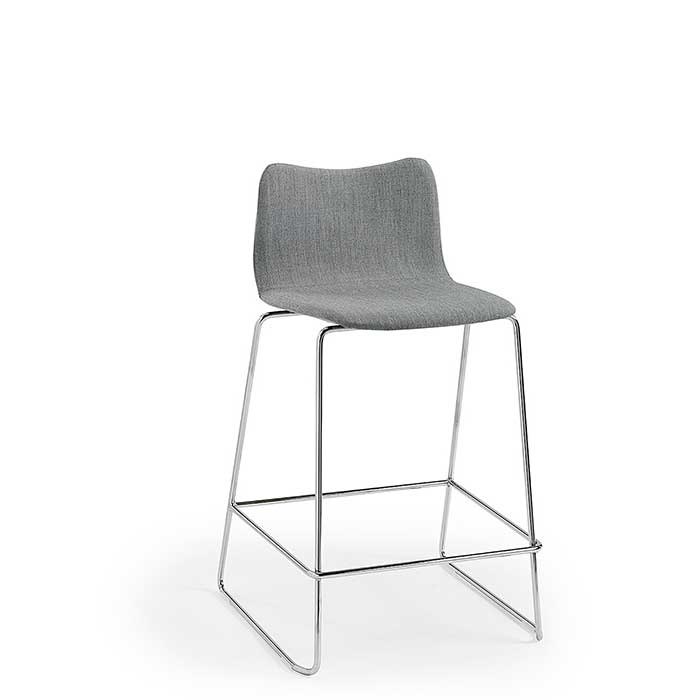 Knuff Låg barstol Hel klädd, Krom