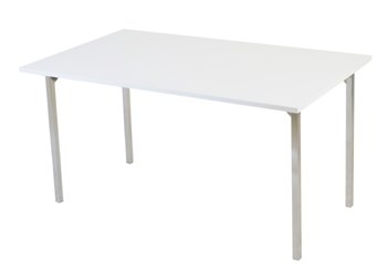 Konferensbord Steady, 180x80 cm, Vit, Silver stativ
