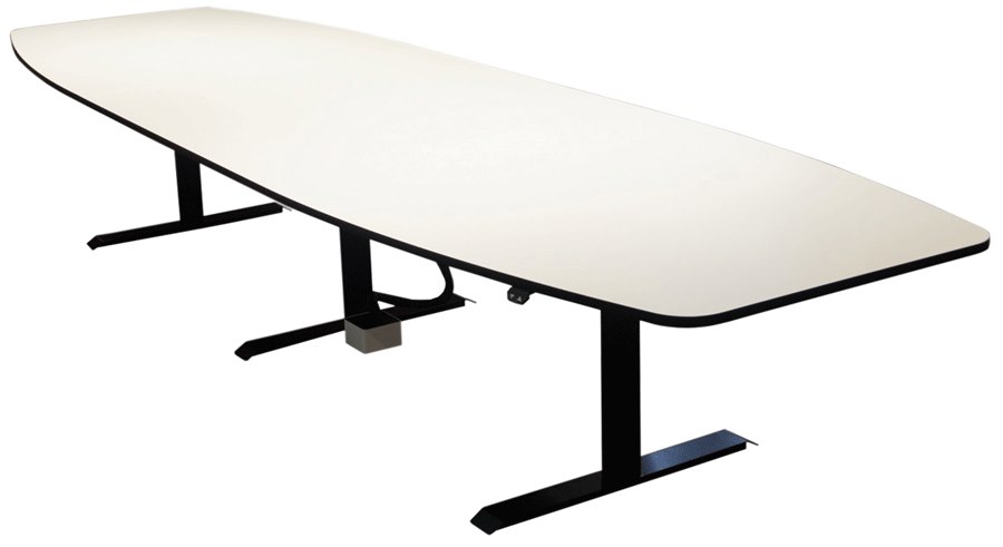 Höj- och sänkbart konferensbord 400 x 120 cm 3 st bordsskivor och 3st t-fötter
