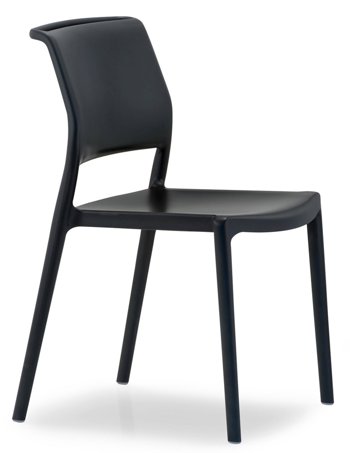 Stol Ara 310, sh.46 cm, stapelbar, svart