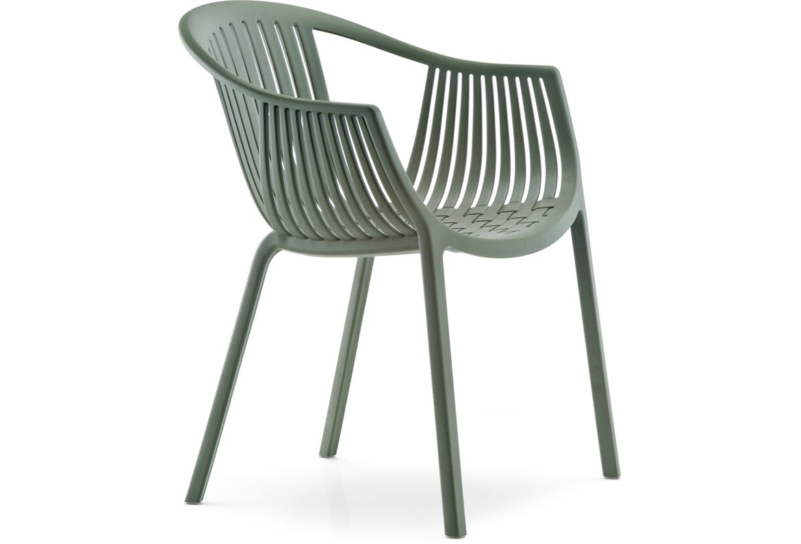 Karmstol Tatami, sh.44 cm, stapelbar, mossgrön