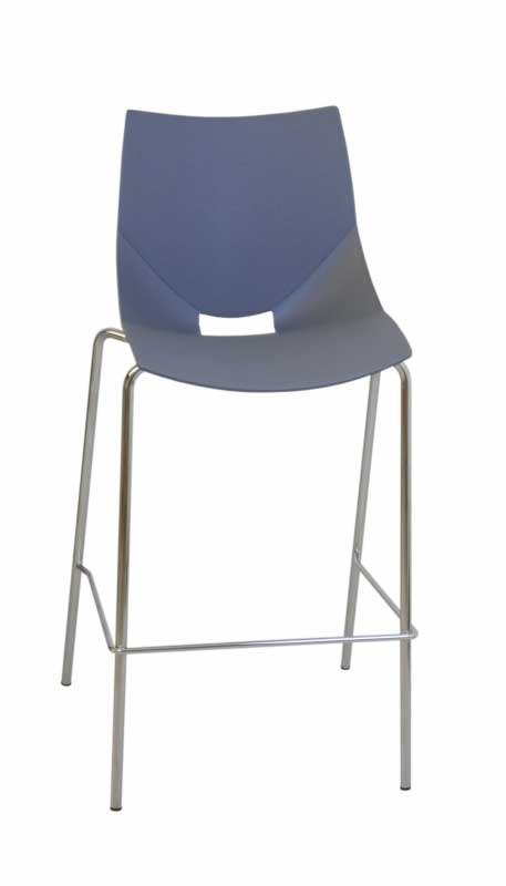 Barstol Shell/4-Bar, Grå / krom