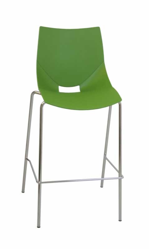 Barstol Shell/4-Bar, Grön / krom