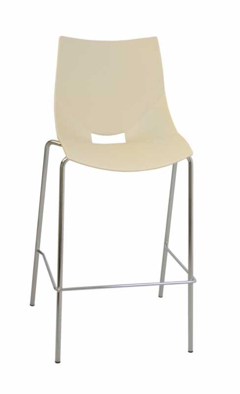 Barstol Shell/4-Bar, Beige / krom