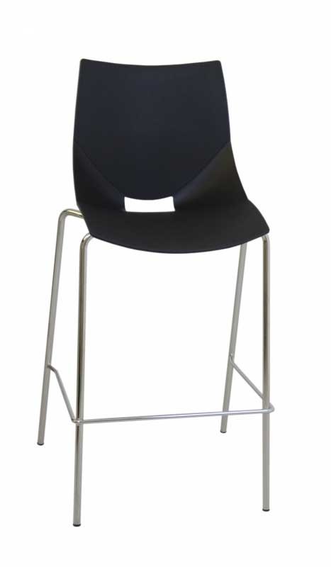 Barstol Shell/4-Bar, Svart / krom