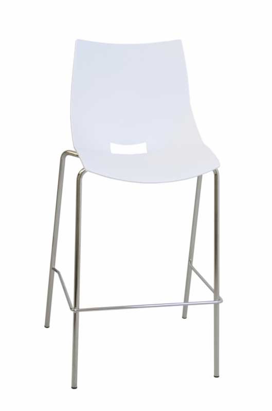 Barstol Shell/4-Bar, Vit / krom