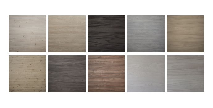 Bordplate Wooden Decors Deep Texture melamin, innemiljø, 4 størrelser, 10 farger