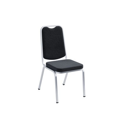 Stol Style, svartmelerat tyg / Krom