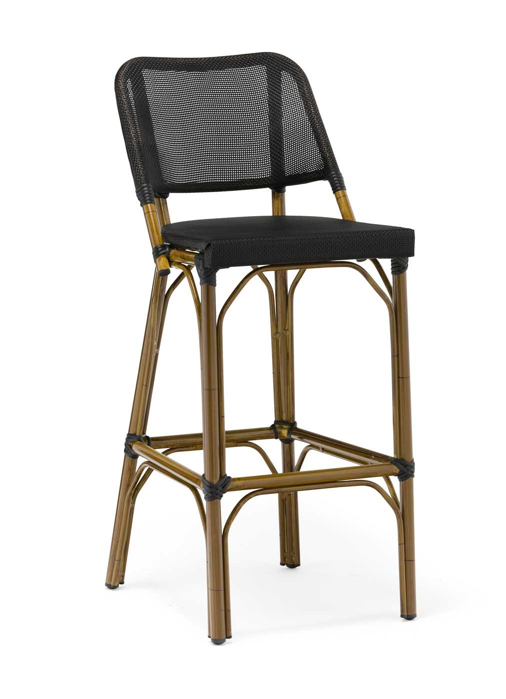 Paris 4, Barstol, sh. 75 cm, svart/bambu