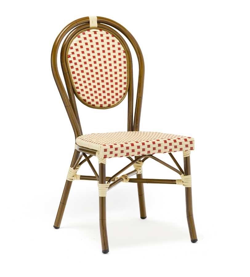 Stol Paris 1, cremé-vinröd