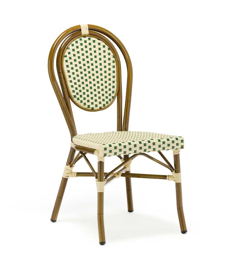 Stol Paris 1, cremé-grön