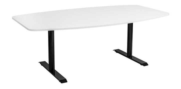 Konferansebord Lilla Arktis / T-Bone størrelse 200x110 hvit bordplate, valgfri farge understell