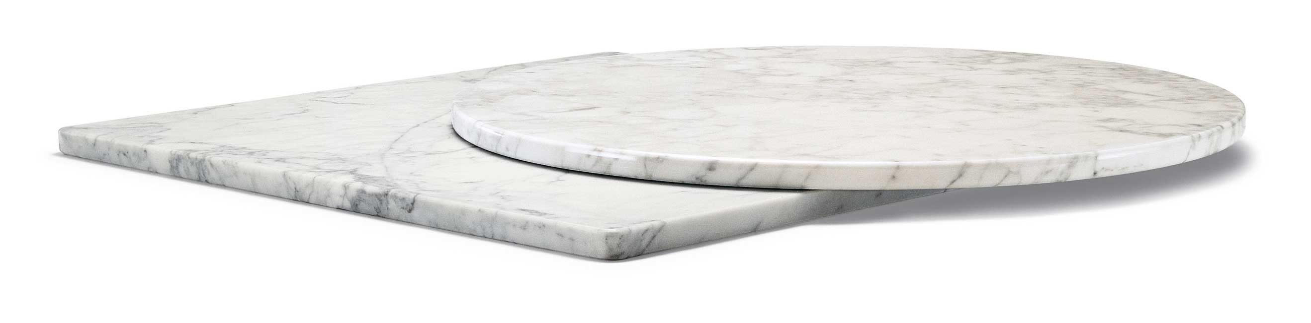 Bordsskiva i marmor Carrara tjocklek 20 mm rak kant dia 60 cm