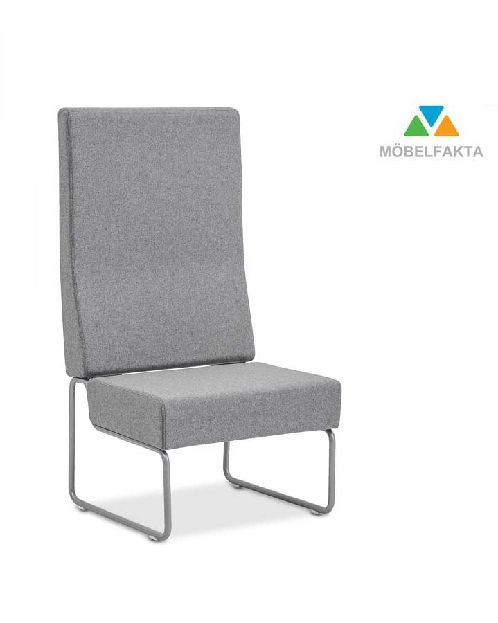 Modulsoffa Play med hög rygg höjd 134 cm, silver stativ