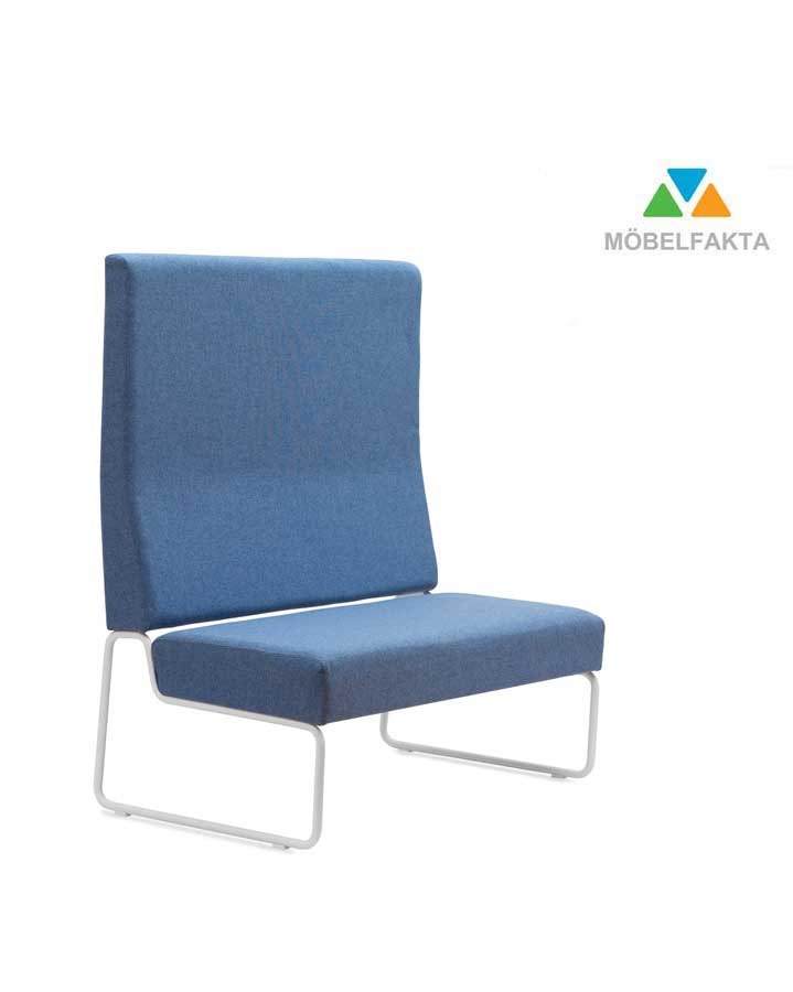 Modulsoffa Play hög rygg höjd 134 cm, bredd 130 cm, djup 65 cm, kromat stativ