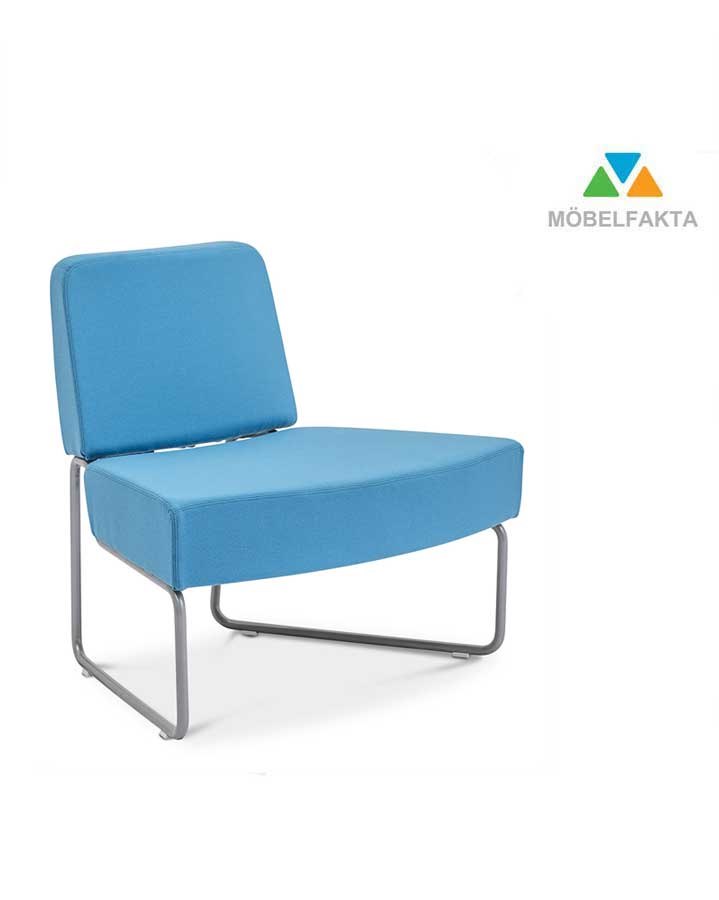 Modulsoffa Play svängd utåt, bredd 82 cm, silver stativ