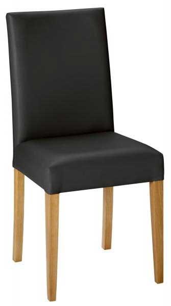 Stol Blekinge svart konstläder, ben i ek