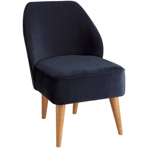 MG Furniture Fåtölj Öland i sammet mörkblå