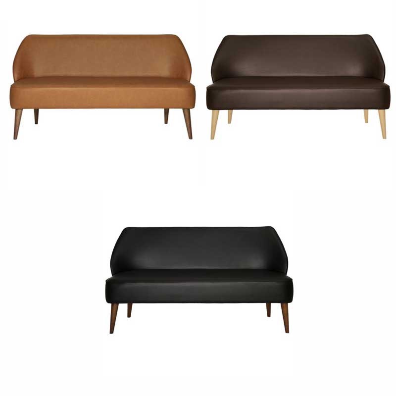 3 sits sofa Öland i kunstleder, 3 farger, valgfri farge ben