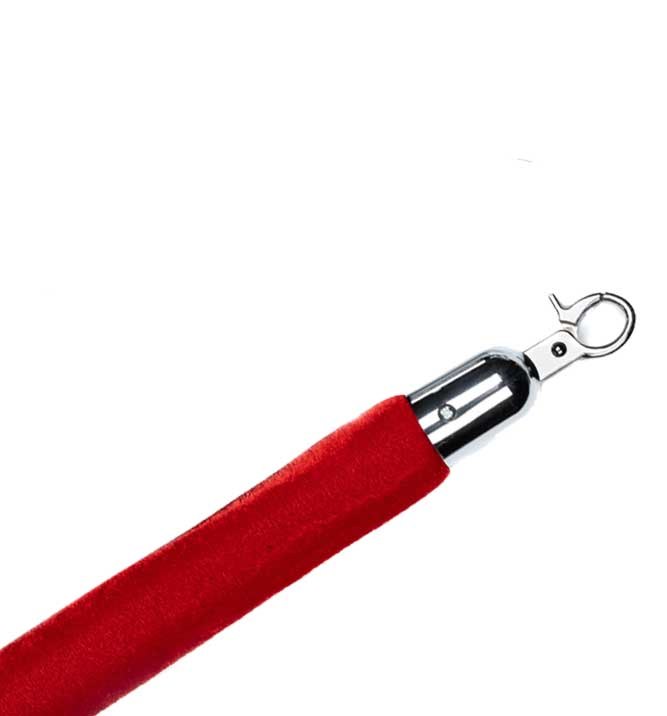 Design Studio Sammetsklätt rött rep låsögla i krom
