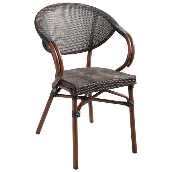 Karmstol Lilla Paris 26, antracit, brun ram