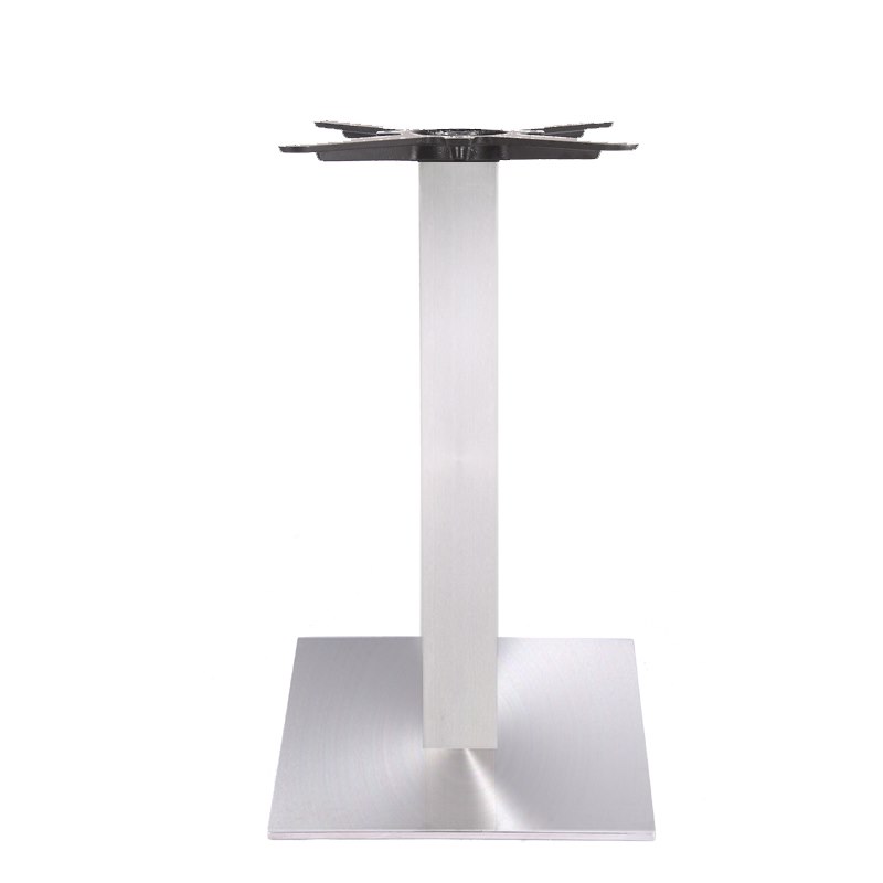 Bordsstativ Flat Kvadrat borstat stål höjd 72 cm för bordsskiva max dia 85 cm och 70×70 cm