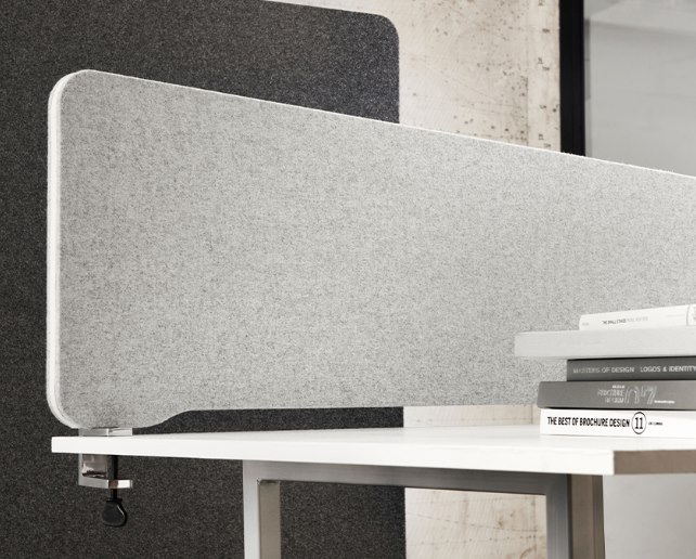 Bordsskärm Edge, toppmontering, höjd 40 cm, bredd 100 cm