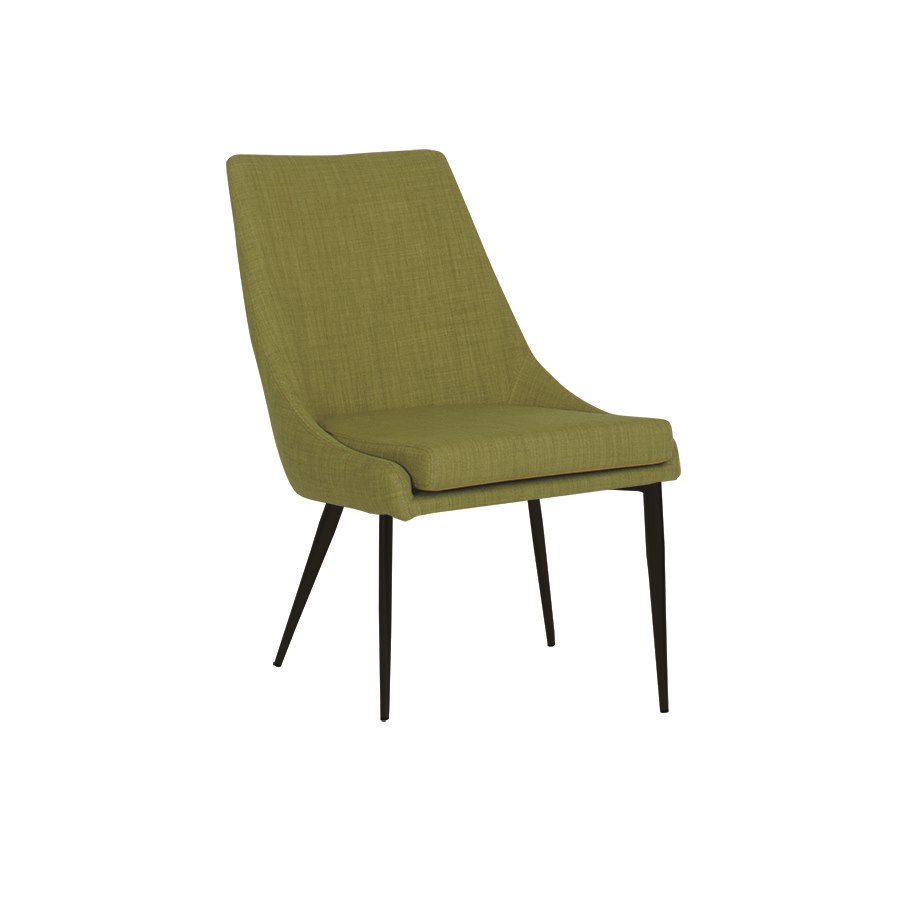 Stol Adele i tyg, 7 färger på tyg, Svart metall, oval