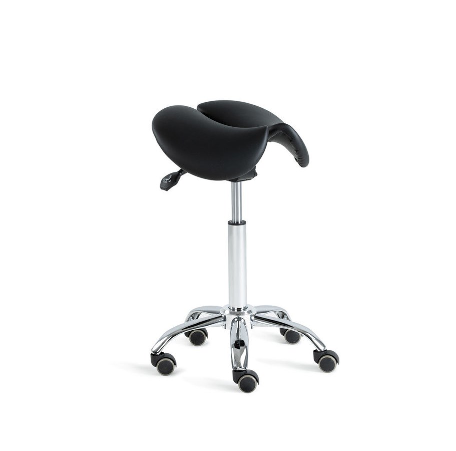 Sadelstol Saddle 3, höjdjustering, justerbar sitslutning, delad sits