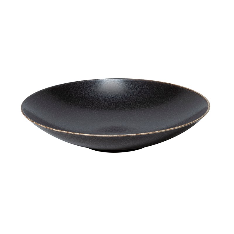 Tallrik Rhea, dia 25 cm, djup, brun/svart