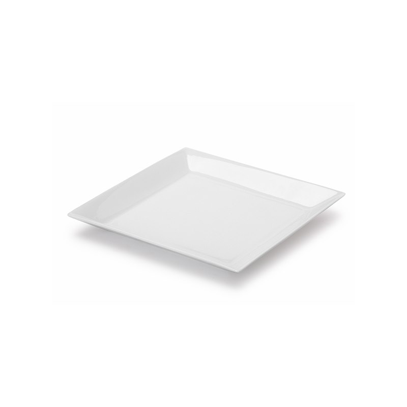 Tallrik Quadro, 27x27 cm, flat, kvadratisk, vit