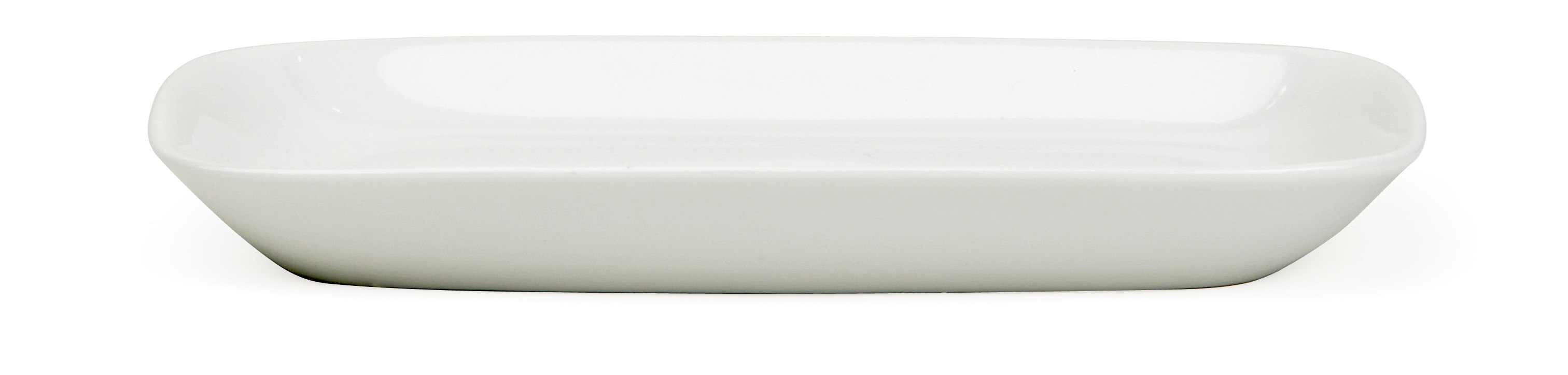 Serveringsfat rektangulär 13X9 cm förstärkt benporslin vit