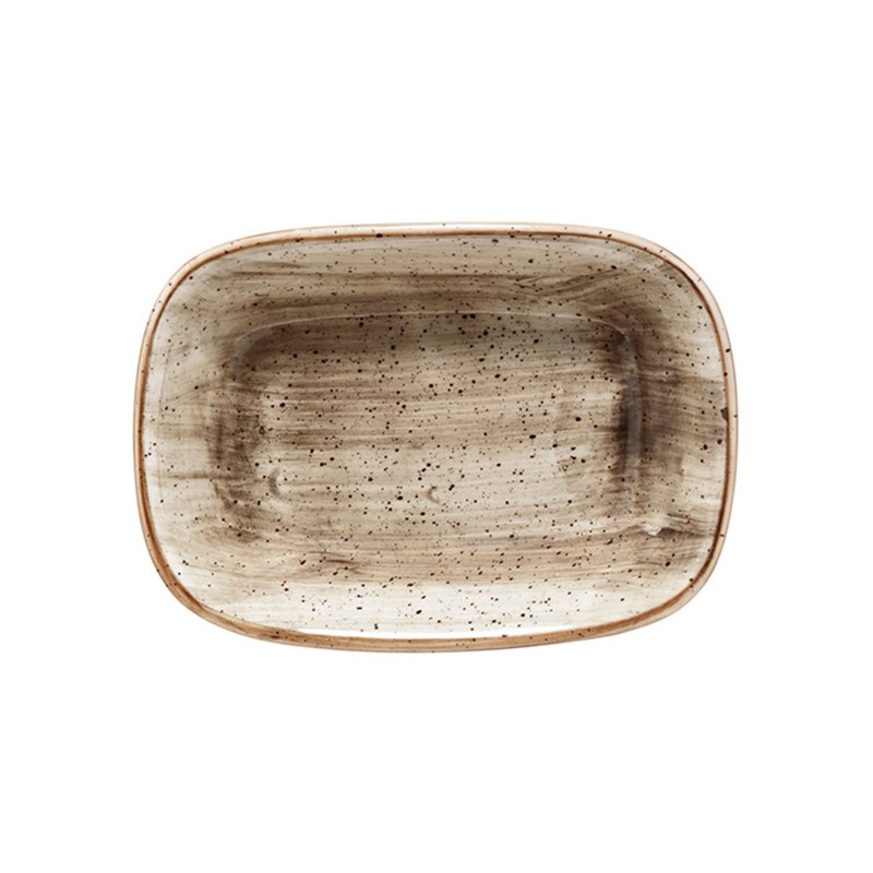 Tallrik Terrain, 14x10 cm, flat, rektangulär, upphöjd kant