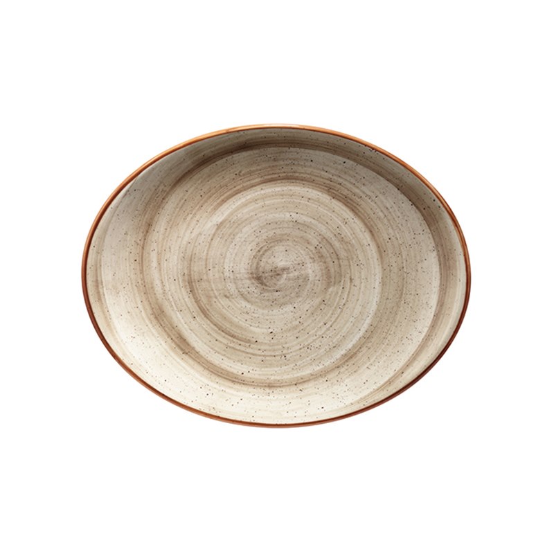 Tallrik Terrain, 31x24 cm, flat, oval, upphöjd kant