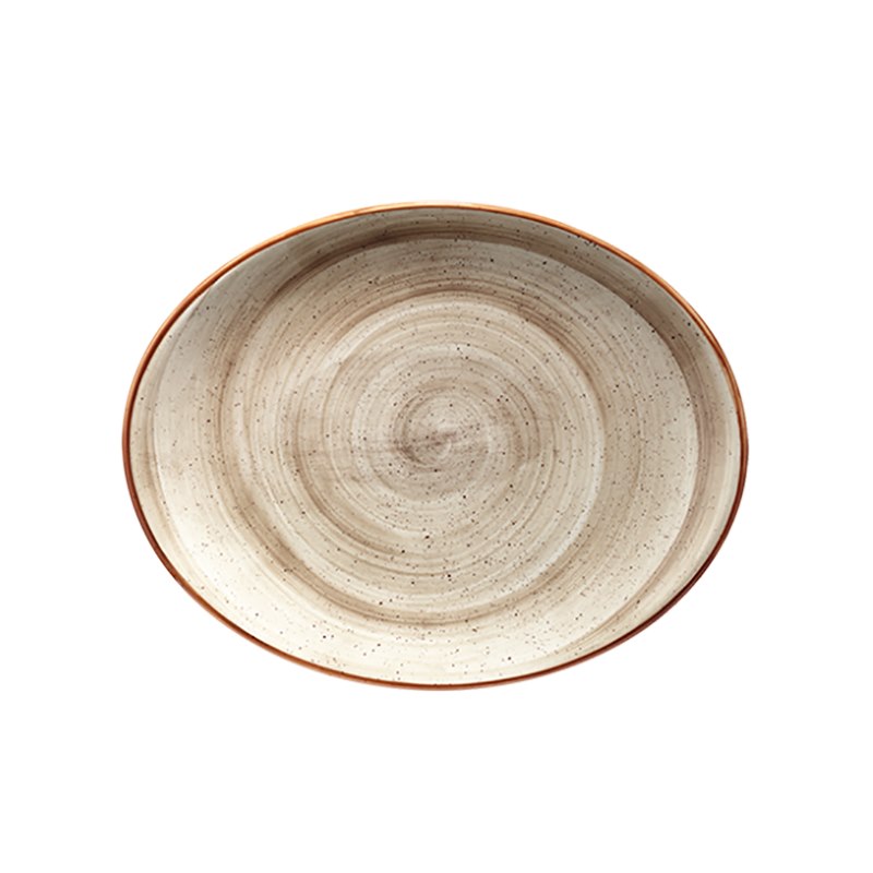 Tallrik Terrain, 36x28 cm, flat, oval, upphöjd kant