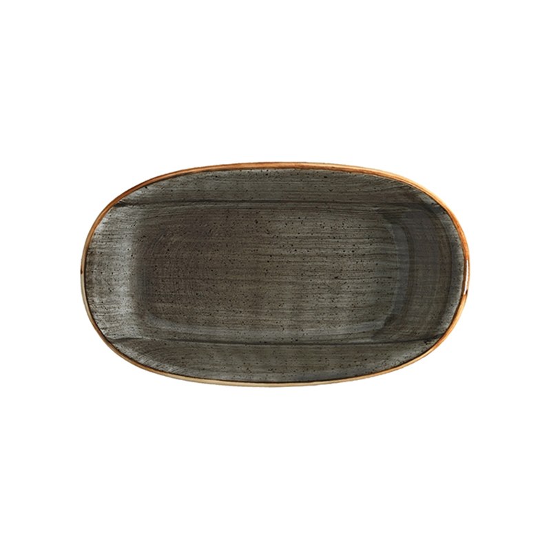Tallrik Space, 19x11 cm, flat, oval, upphöjd kant