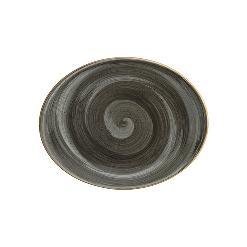 Tallrik Space, 31x24 cm, flat, oval, upphöjd kant