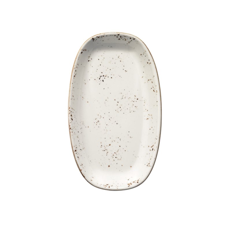 Tallrik Grain, 34x19 cm, flat, oval, upphöjd kant