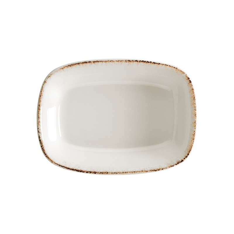 Tallrik Retro, 12x8,5 cm, flat, rektangulär, upphöjd kant