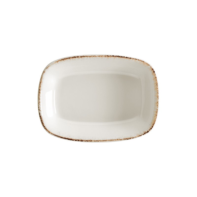 Tallrik Retro, 14x10 cm, flat, rektangulär, upphöjd kant