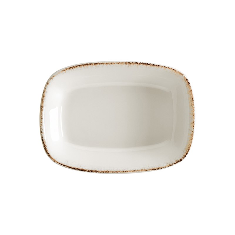 Tallrik Retro, 17x11,5 cm, flat, rektangulär, upphöjd kant