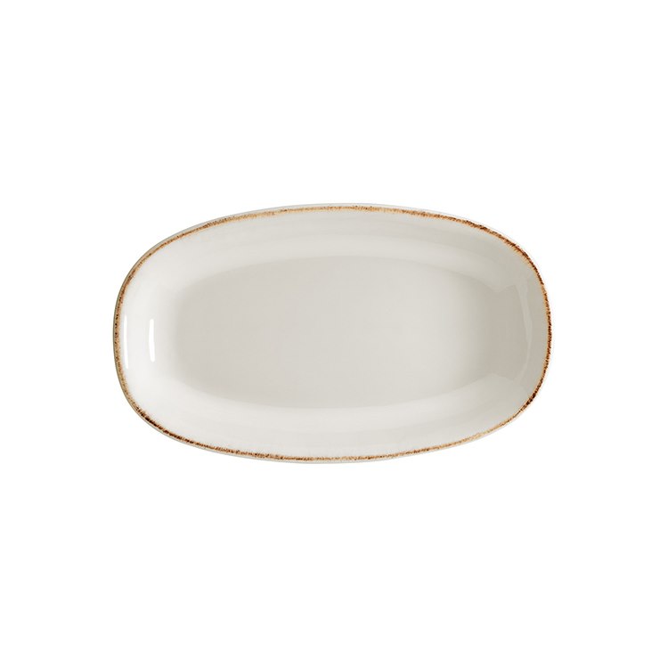 Tallrik Retro, 24x14 cm, flat, oval, upphöjd kant