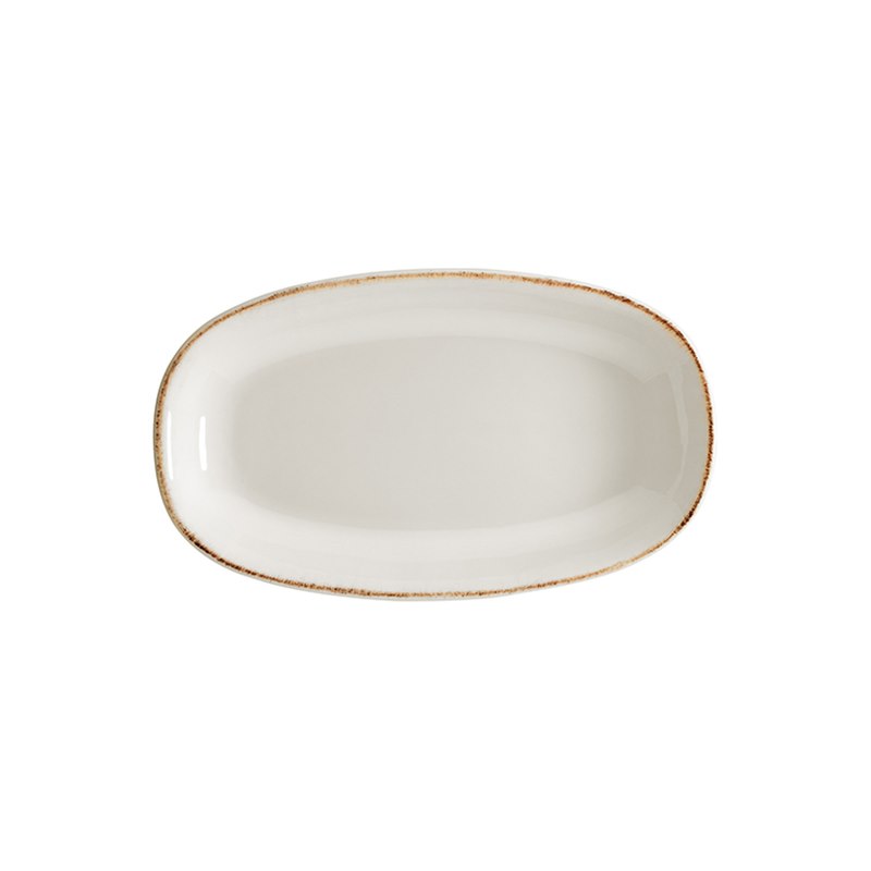 Tallrik Retro, 34x19 cm, flat, oval, upphöjd kant