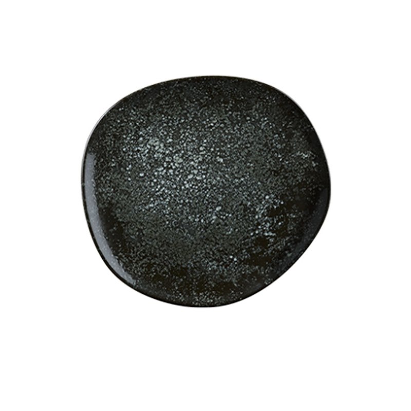 Tallrik Cosmos Black, dia 15 cm, flat, asymmetrisk