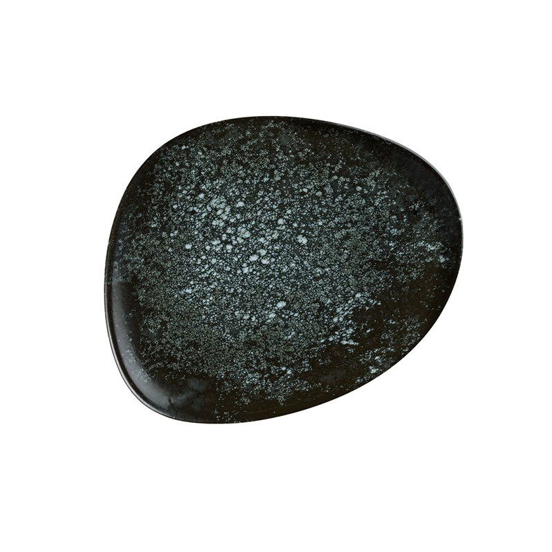 Tallrik Cosmos Black, dia 19 cm, flat, asymmetrisk