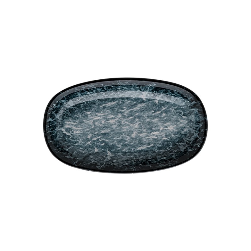 Tallerken Sepia, 34x19 cm, flat, oval, forhøyet kant