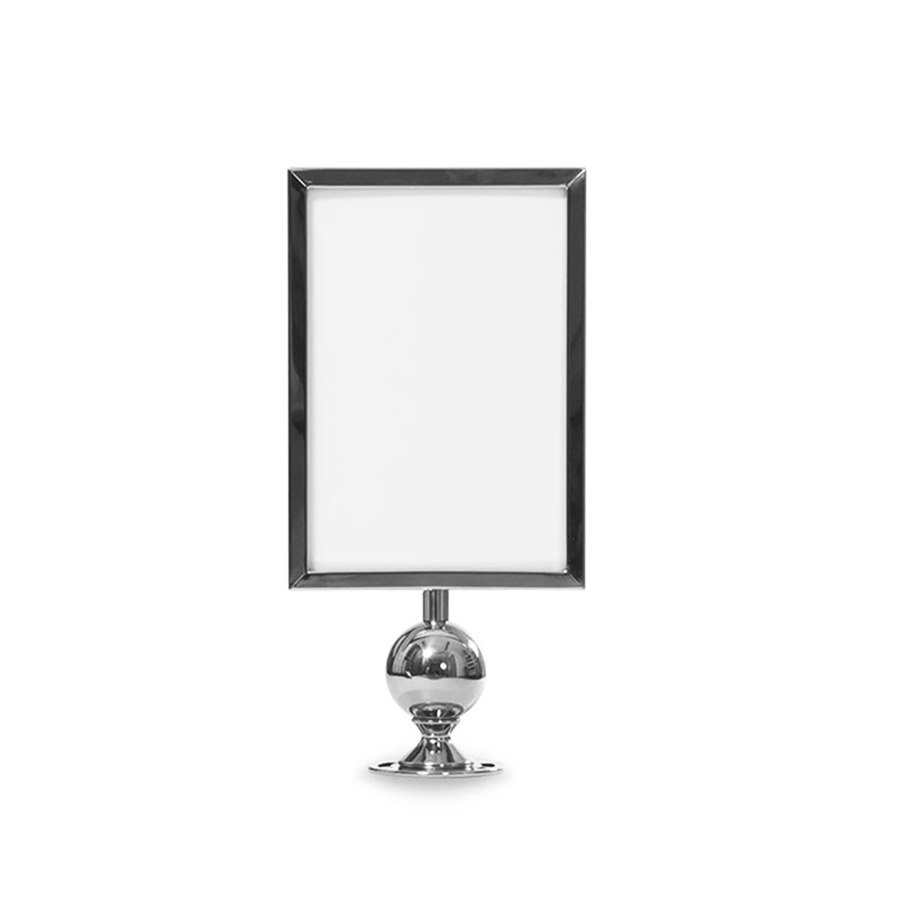 Skylthållare till köstolpe med rep, rostfritt stål